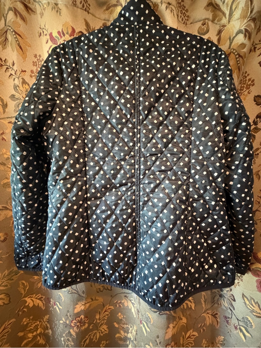 Landsend Quilted Pimaloft Black With WhiteDot Print Packable EUC Women’s Medium - Picture 10 of 15